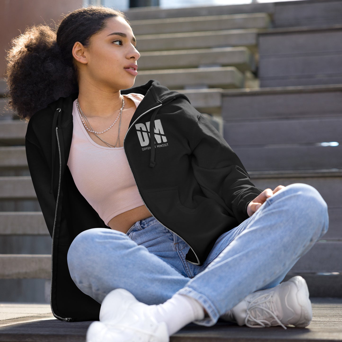 Stamp Unisex fleece zip up hoodie